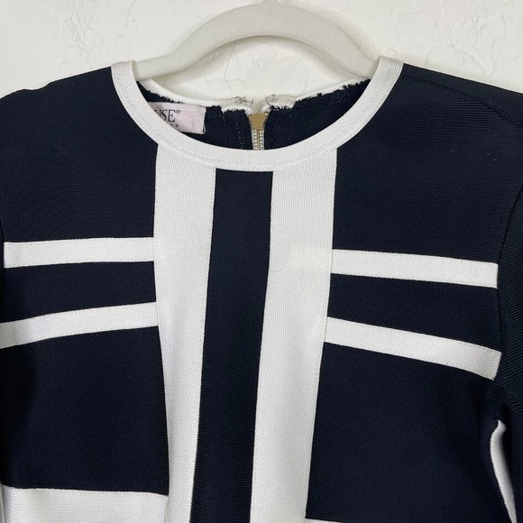 House Of CB London Womens Kayton Bandage Crop Top Size L Black Stretch Full Zip - Picture 2 of 10